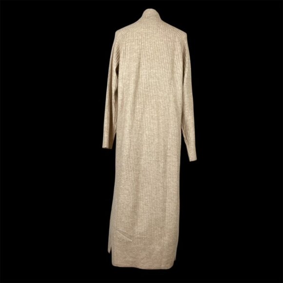 NWT H&M Long Cardigan Duster Sz XS Oatmeal Oversize Lagenlook Minimalist Neutral - Picture 4 of 7